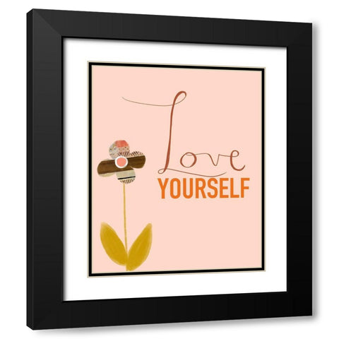 Love Yourself Black Modern Wood Framed Art Print with Double Matting by Doucette, Katie