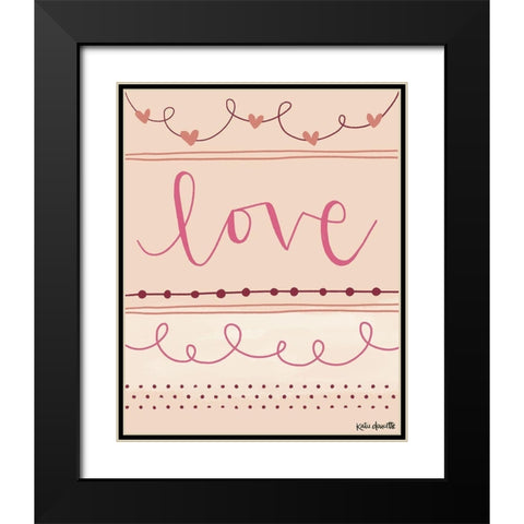 Valentine Love Black Modern Wood Framed Art Print with Double Matting by Doucette, Katie