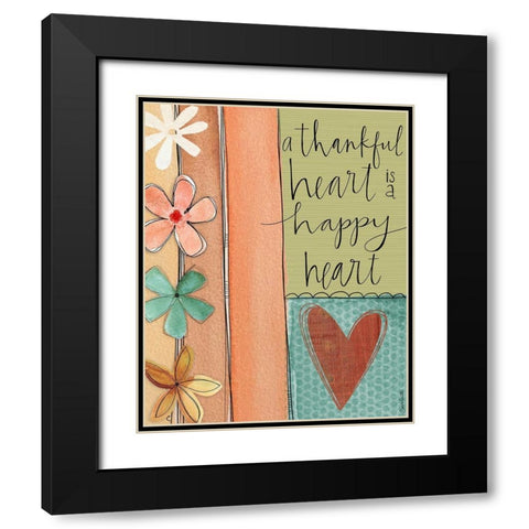Thankful Heart Black Modern Wood Framed Art Print with Double Matting by Doucette, Katie