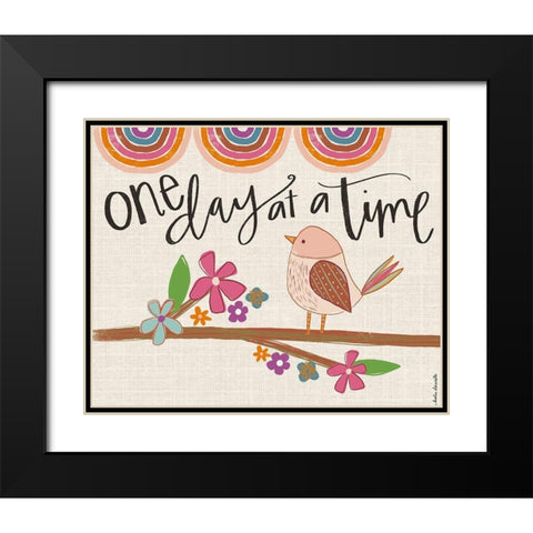 One Day at a Time Black Modern Wood Framed Art Print with Double Matting by Doucette, Katie