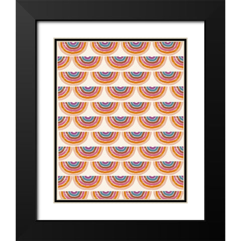 Rainbow Scallops Black Modern Wood Framed Art Print with Double Matting by Doucette, Katie