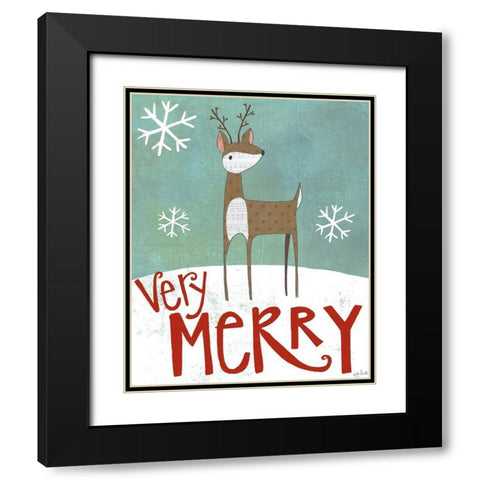 Very Merry Black Modern Wood Framed Art Print with Double Matting by Doucette, Katie