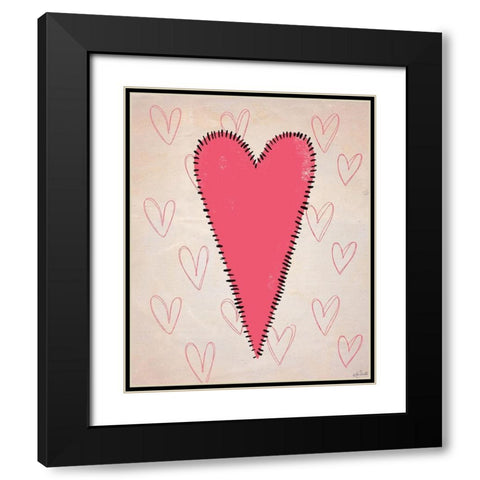 Stitched Heart Black Modern Wood Framed Art Print with Double Matting by Doucette, Katie