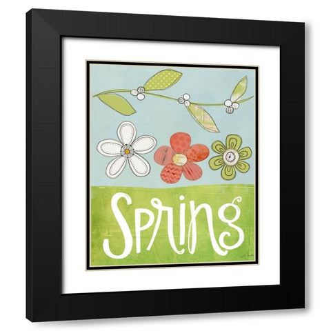 Spring Black Modern Wood Framed Art Print with Double Matting by Doucette, Katie