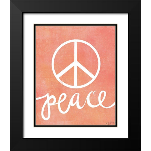 Peace Black Modern Wood Framed Art Print with Double Matting by Doucette, Katie