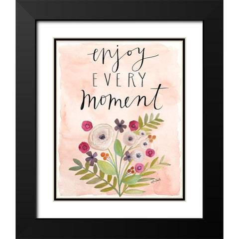 Enjoy Every Moment Black Modern Wood Framed Art Print with Double Matting by Doucette, Katie