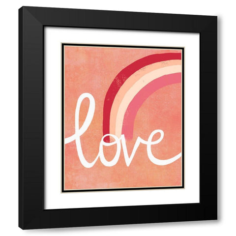 Love Rainbow Black Modern Wood Framed Art Print with Double Matting by Doucette, Katie