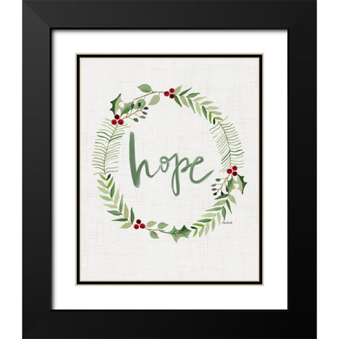 Hope Wreath Black Modern Wood Framed Art Print with Double Matting by Doucette, Katie