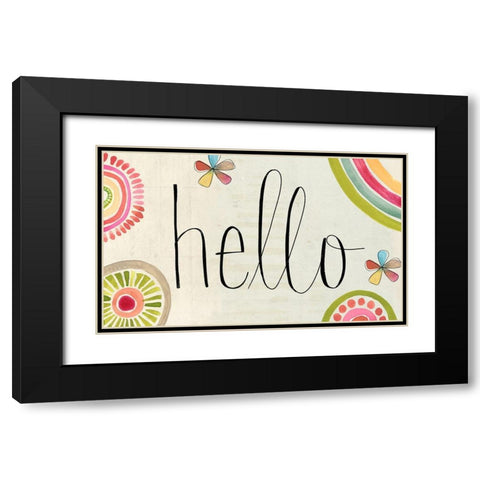 Hello   Black Modern Wood Framed Art Print with Double Matting by Doucette, Katie