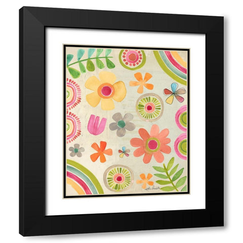 Summer Flowers Black Modern Wood Framed Art Print with Double Matting by Doucette, Katie