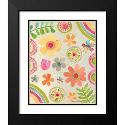 Summer Flowers Black Modern Wood Framed Art Print with Double Matting by Doucette, Katie