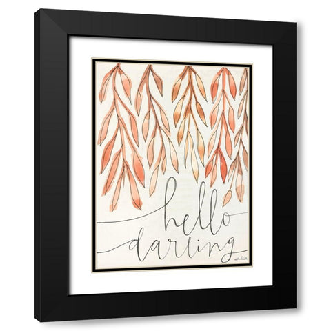 Hello Darling Black Modern Wood Framed Art Print with Double Matting by Doucette, Katie
