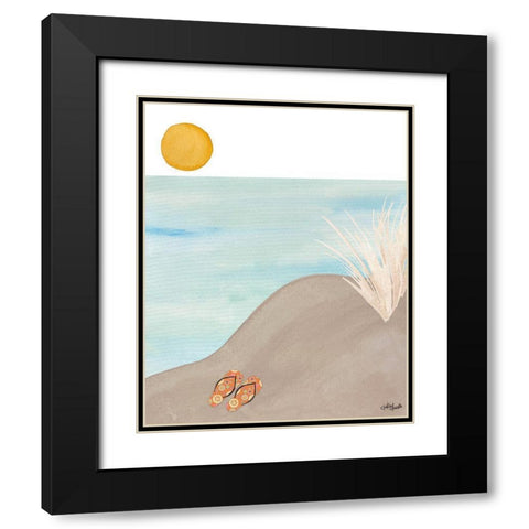 Flip Flops Black Modern Wood Framed Art Print with Double Matting by Doucette, Katie