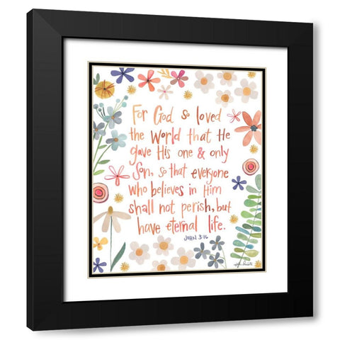 John 3:16 Black Modern Wood Framed Art Print with Double Matting by Doucette, Katie