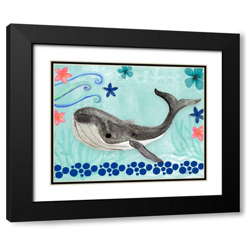 Whale Black Modern Wood Framed Art Print with Double Matting by Doucette, Katie