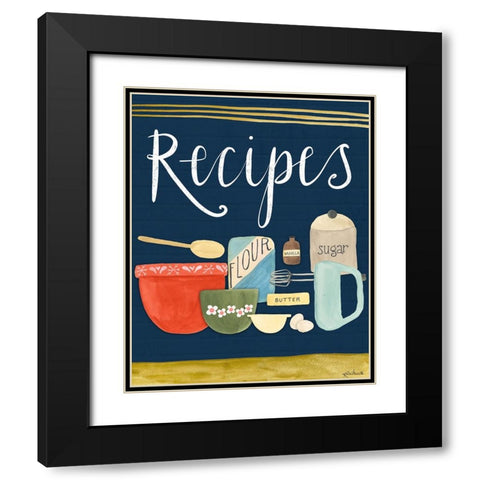 Recipes Black Modern Wood Framed Art Print with Double Matting by Doucette, Katie