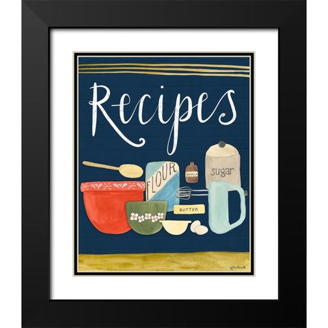 Recipes Black Modern Wood Framed Art Print with Double Matting by Doucette, Katie