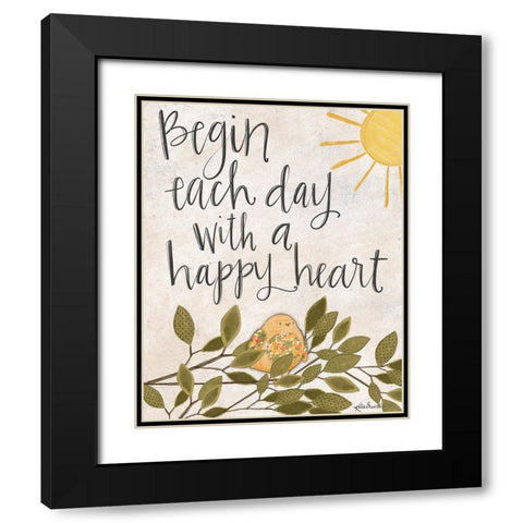 Happy Heart Black Modern Wood Framed Art Print with Double Matting by Doucette, Katie