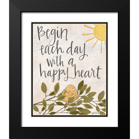 Happy Heart Black Modern Wood Framed Art Print with Double Matting by Doucette, Katie