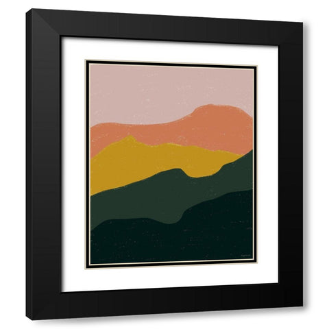 Terracotta Mountains Black Modern Wood Framed Art Print with Double Matting by Brown, Kyra