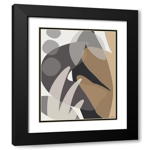 Neutral Abstract I Black Modern Wood Framed Art Print with Double Matting by Brown, Kyra