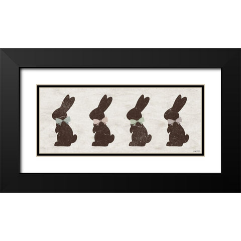 Choco Bunnies Black Modern Wood Framed Art Print with Double Matting by Brown, Kyra