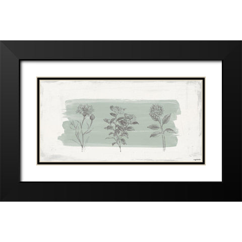 Three Flowers Black Modern Wood Framed Art Print with Double Matting by Brown, Kyra