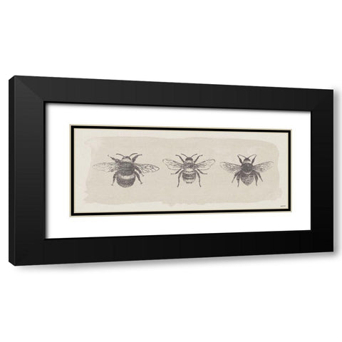 Three Bees Black Modern Wood Framed Art Print with Double Matting by Brown, Kyra