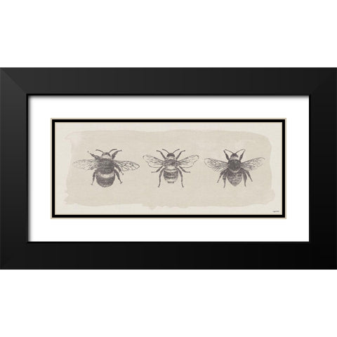 Three Bees Black Modern Wood Framed Art Print with Double Matting by Brown, Kyra