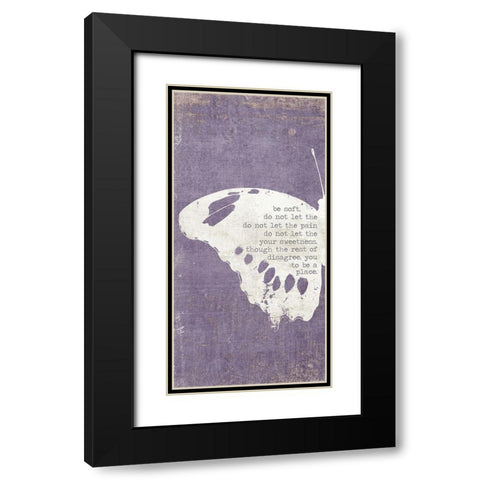 Left Butterfly Black Modern Wood Framed Art Print with Double Matting by Brown, Kyra