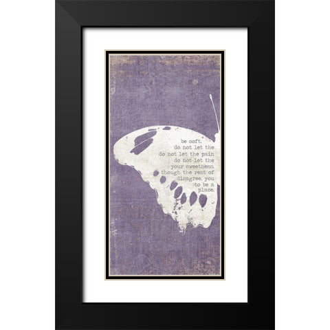 Left Butterfly Black Modern Wood Framed Art Print with Double Matting by Brown, Kyra