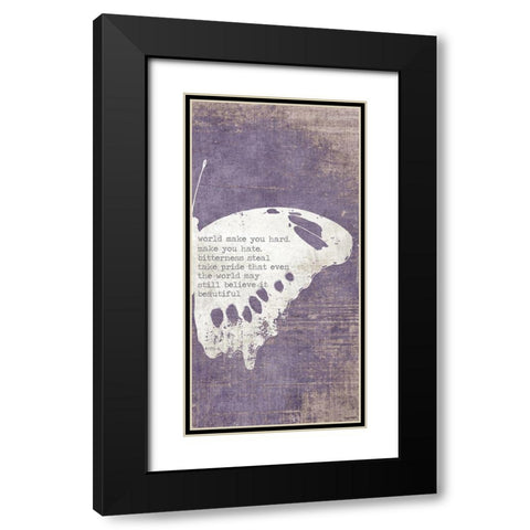 Right Butterfly Black Modern Wood Framed Art Print with Double Matting by Brown, Kyra