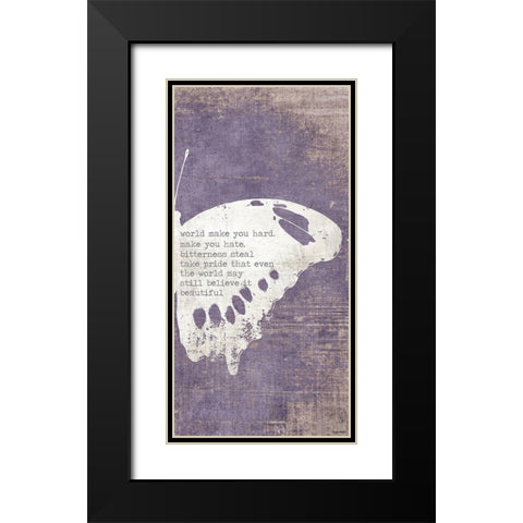 Right Butterfly Black Modern Wood Framed Art Print with Double Matting by Brown, Kyra