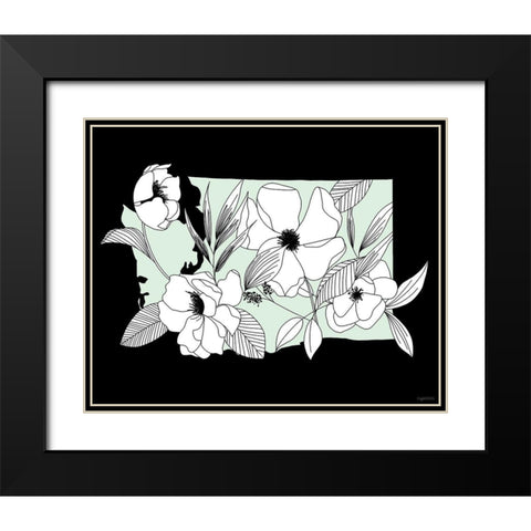 Washington Flowers Black Modern Wood Framed Art Print with Double Matting by Brown, Kyra