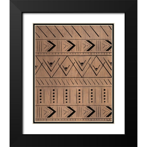 Wood Pattern Black Modern Wood Framed Art Print with Double Matting by Brown, Kyra
