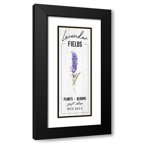 Lavender Fields Black Modern Wood Framed Art Print with Double Matting by Brown, Kyra