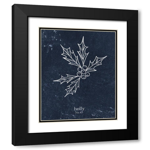 Denim Holly Black Modern Wood Framed Art Print with Double Matting by Brown, Kyra