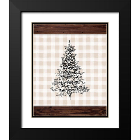 Sketchy Tree Black Modern Wood Framed Art Print with Double Matting by Brown, Kyra