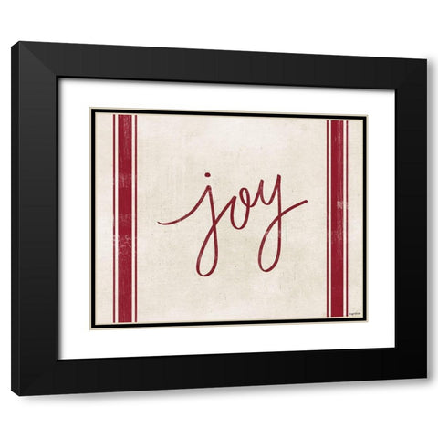Joy Stripes Black Modern Wood Framed Art Print with Double Matting by Brown, Kyra