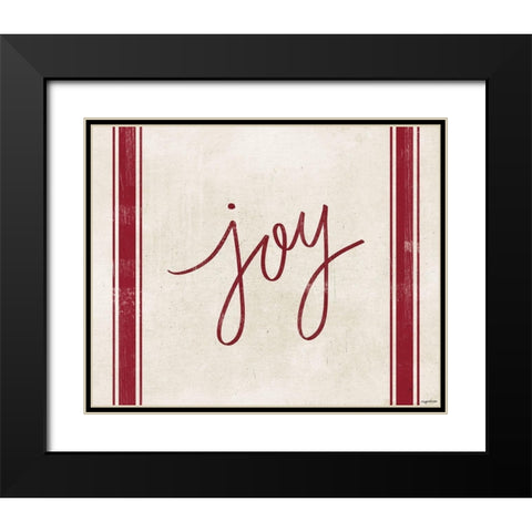 Joy Stripes Black Modern Wood Framed Art Print with Double Matting by Brown, Kyra