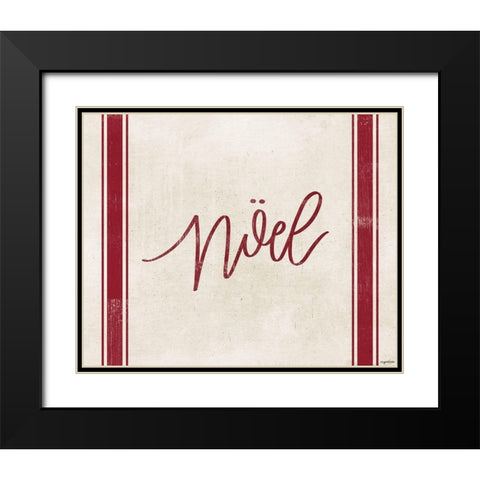 Noel Stripes Black Modern Wood Framed Art Print with Double Matting by Brown, Kyra
