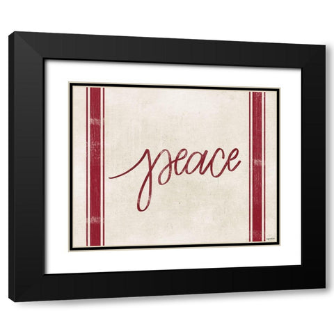 Peace Stripes Black Modern Wood Framed Art Print with Double Matting by Brown, Kyra