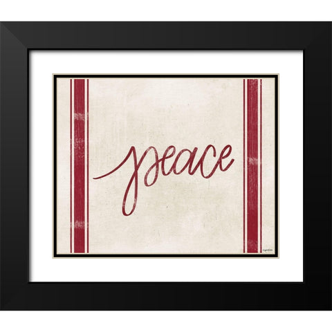 Peace Stripes Black Modern Wood Framed Art Print with Double Matting by Brown, Kyra