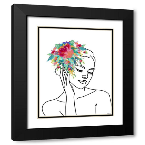 Line Woman II Black Modern Wood Framed Art Print with Double Matting by Brown, Kyra