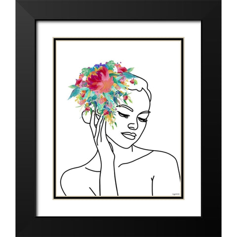 Line Woman II Black Modern Wood Framed Art Print with Double Matting by Brown, Kyra