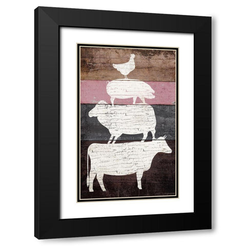 Barn Animals Black Modern Wood Framed Art Print with Double Matting by Brown, Kyra