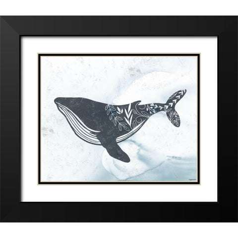 Whale Black Modern Wood Framed Art Print with Double Matting by Brown, Kyra