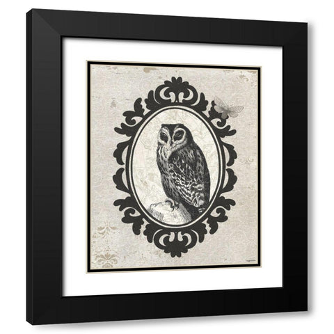 Celestial Owl Black Modern Wood Framed Art Print with Double Matting by Brown, Kyra