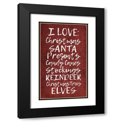 Christmas Loves Black Modern Wood Framed Art Print with Double Matting by Brown, Kyra