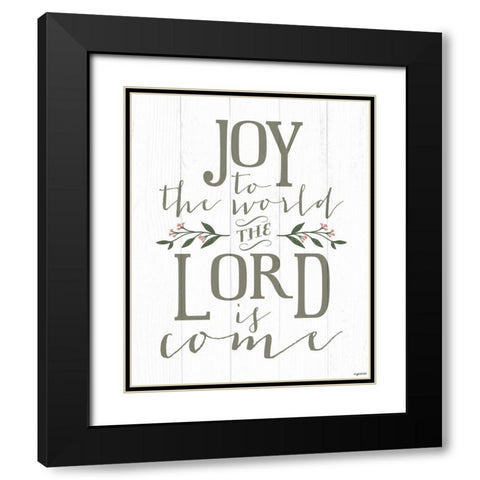Joy to the World Black Modern Wood Framed Art Print with Double Matting by Brown, Kyra